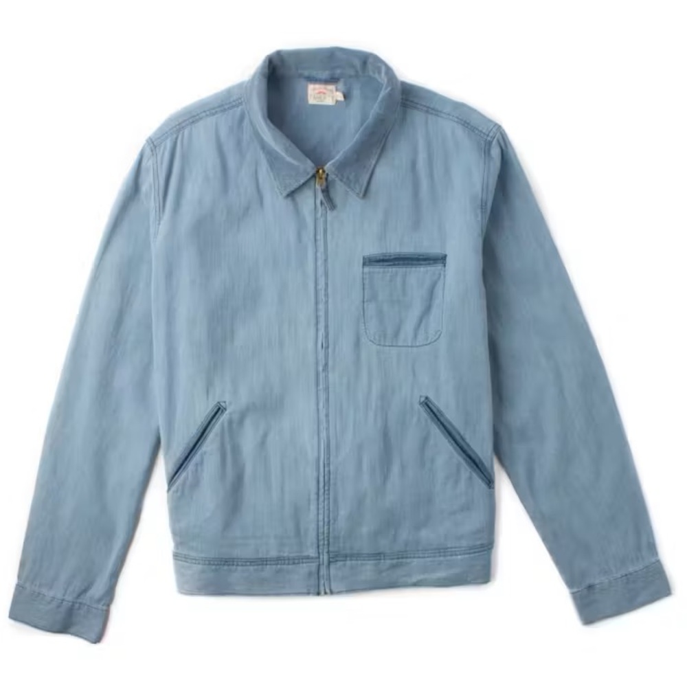 Faherty Asbury Coat in Indigo Railroad Stripe